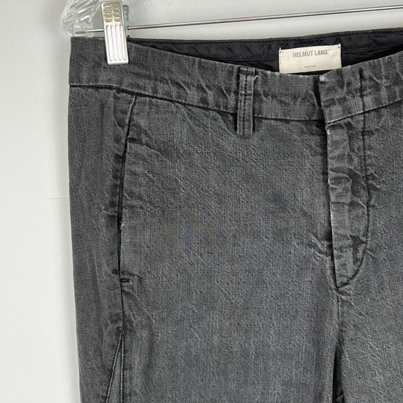 Helmut Lang Womens Slouchy Skinny Pants Gray Black Piece Dyed Cotton size 29 - Picture 3 of 14